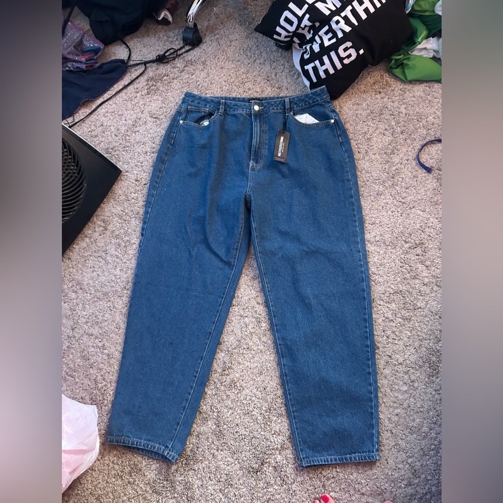 PrettyLittleThing Blue Relaxed Jeans